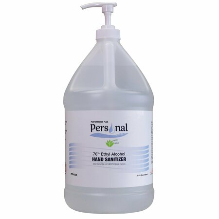 PERFORMANCE PLUS Personal Hand Sanitizer w/ Aloe 1 Gal w/ Pumps 70% Ethyl Alcohol, 4PK PPP-0104